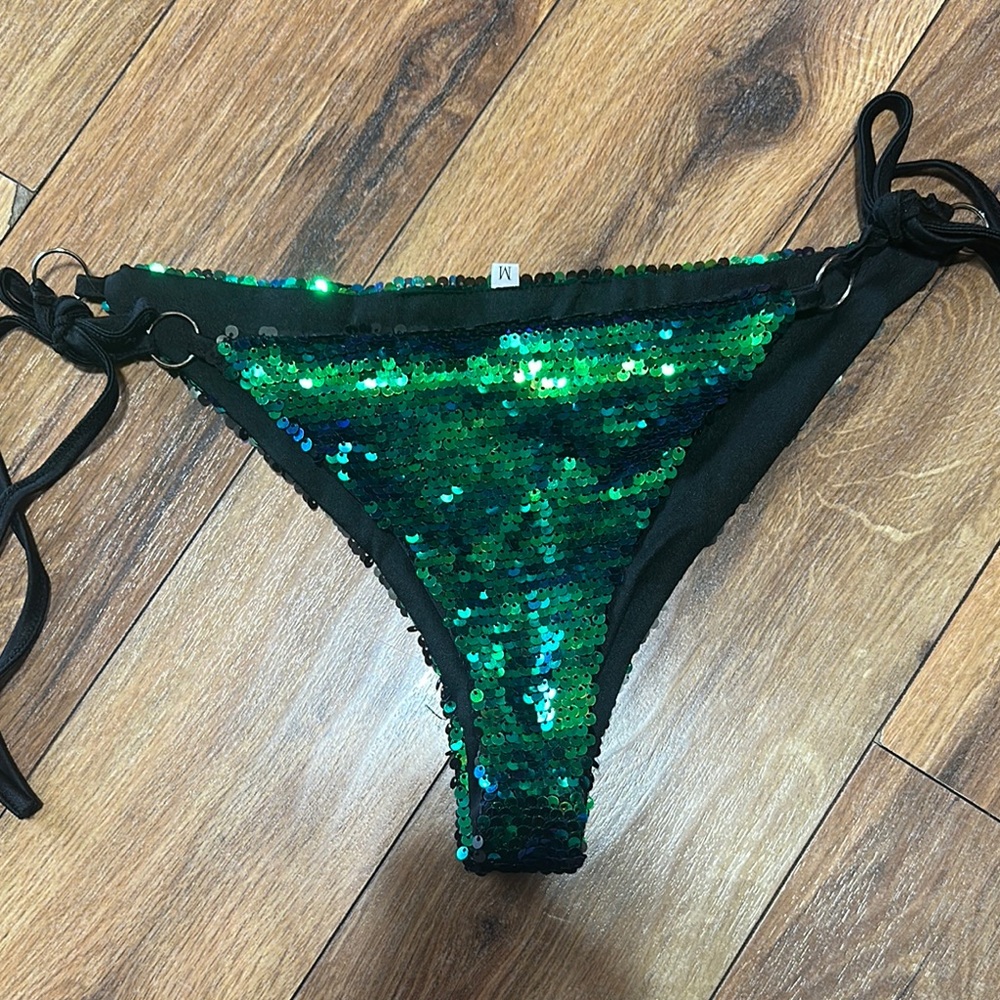 Green Sequin Bikini Bottom